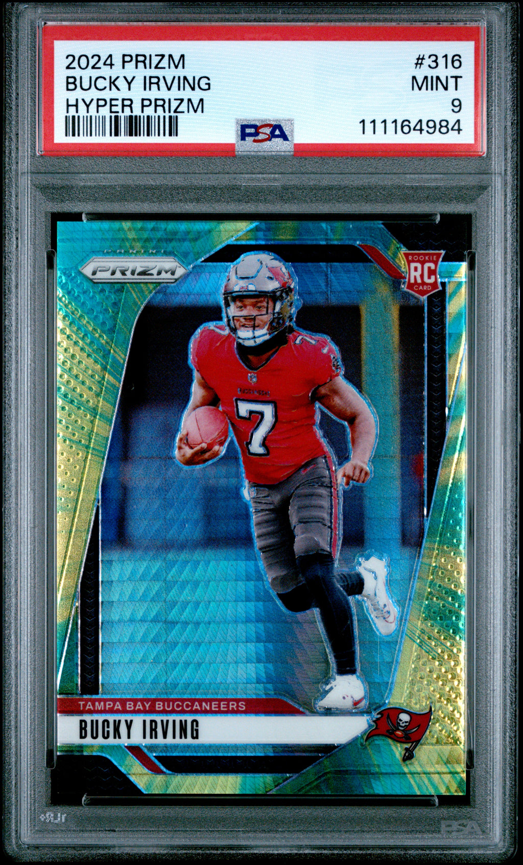 2024 PANINI PRIZM #316 BUCKY IRVING HYPER PRIZM #/180 PSA 9