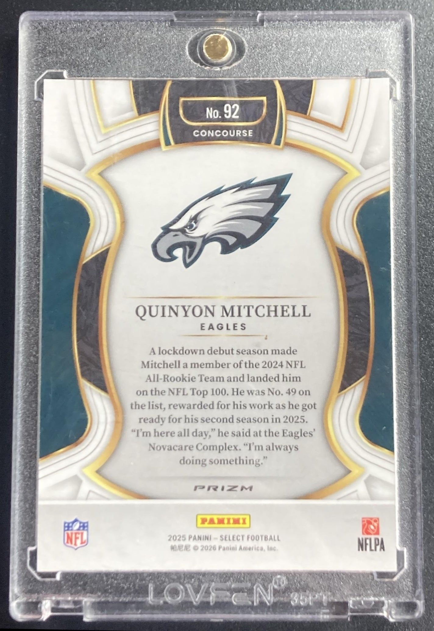 2025 Panini Select Quinyon Mitchell Zebra Shock SSP #92 Concourse Eagles