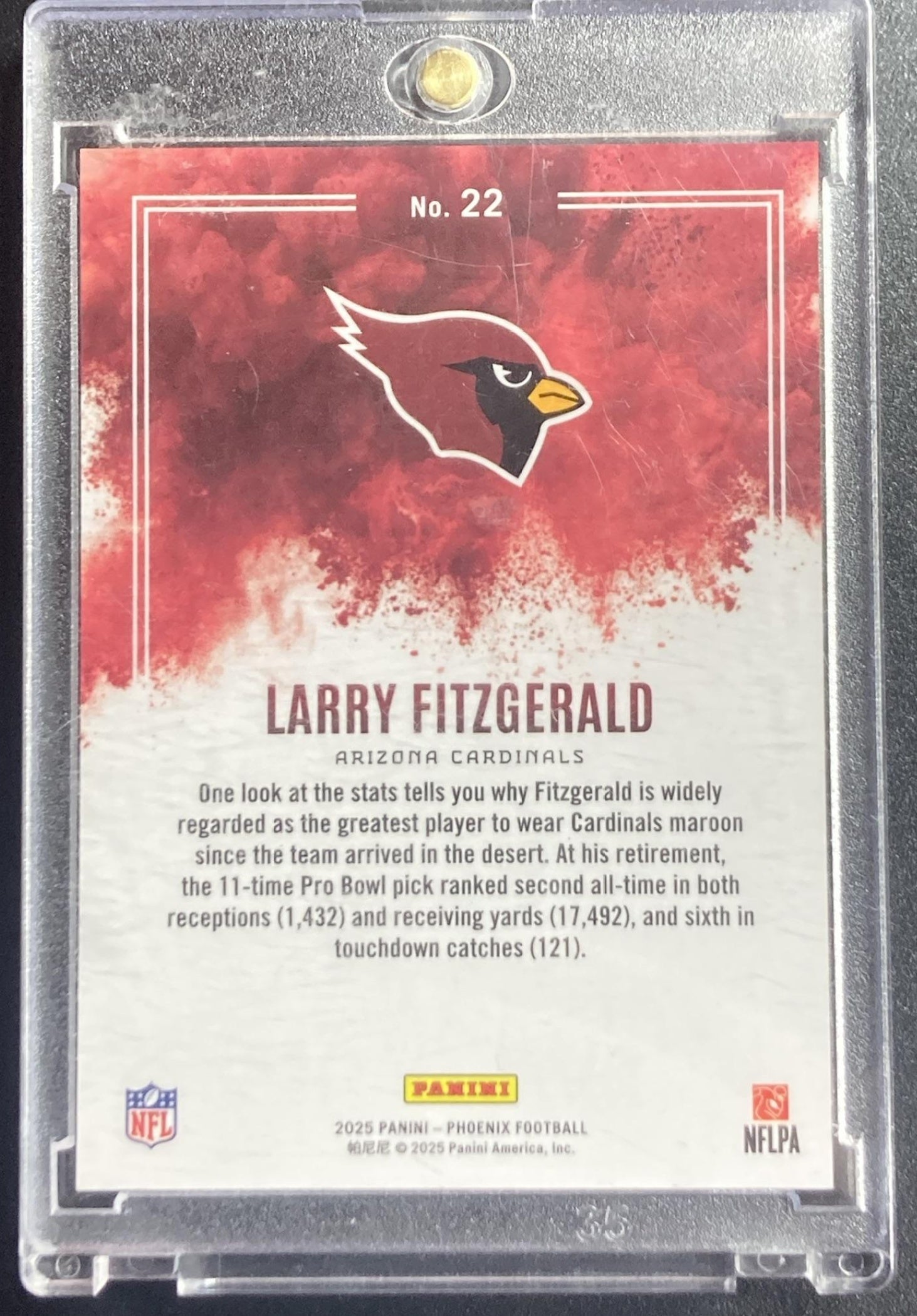 2025 Panini Phoenix Larry Fitzgerald #22 Color Blast SSP Cardinals