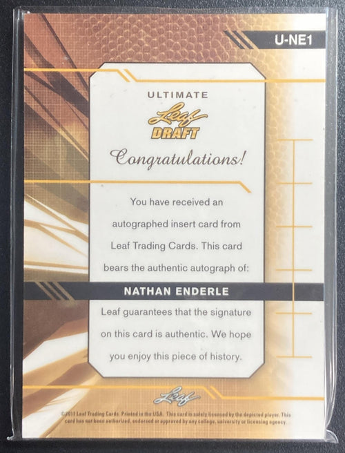 2011 Leaf Ultimate Draft Nathan Enderle #U-NE1 Purple /20 RC Auto