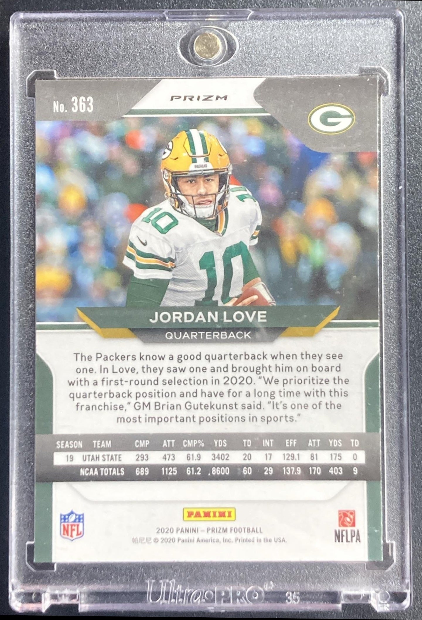 2020 Panini Prizm Jordan Love #363 Red Ice RC Packers