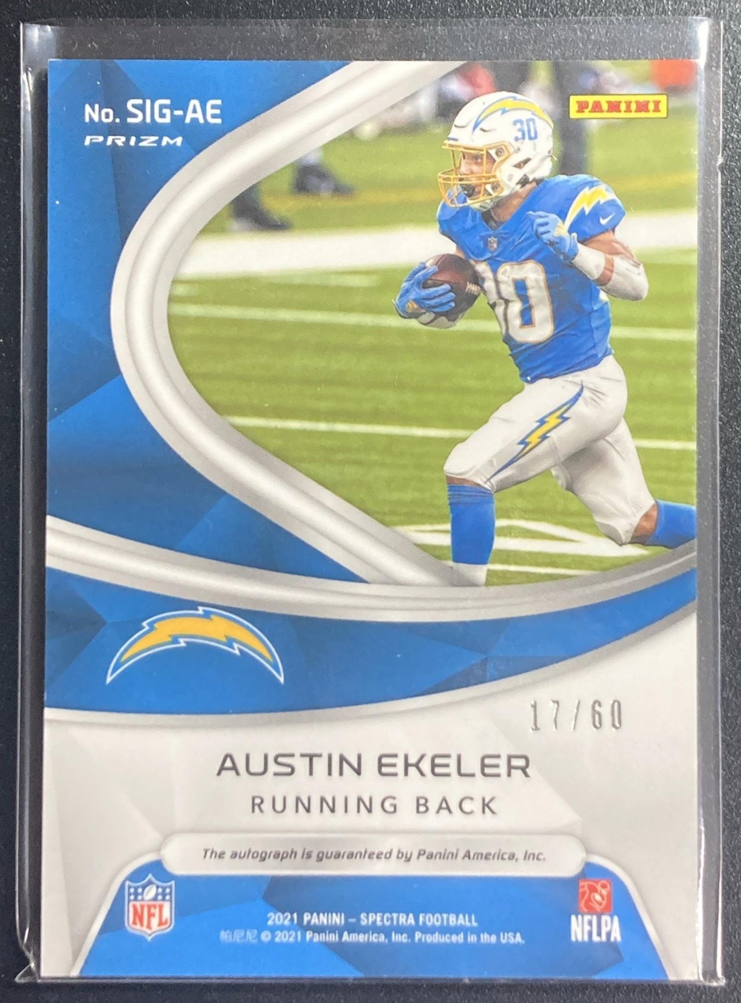 2021 Panini Spectra Austin Ekeler #SIG-AE Signatures 17/60 Auto Chargers