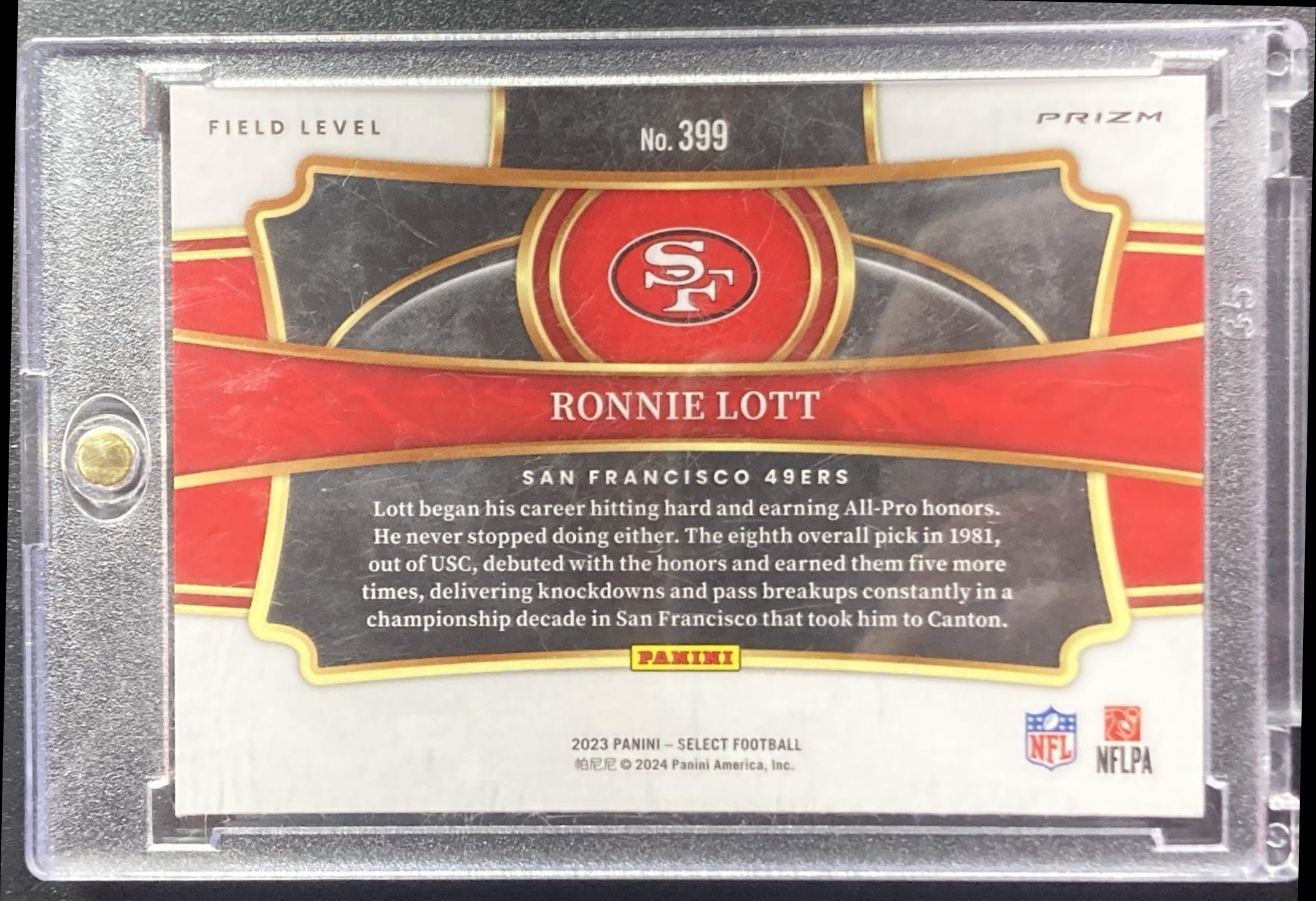 2023 Panini Select Cosmic SSP Ronnie Lott #399 Field Level 49ers