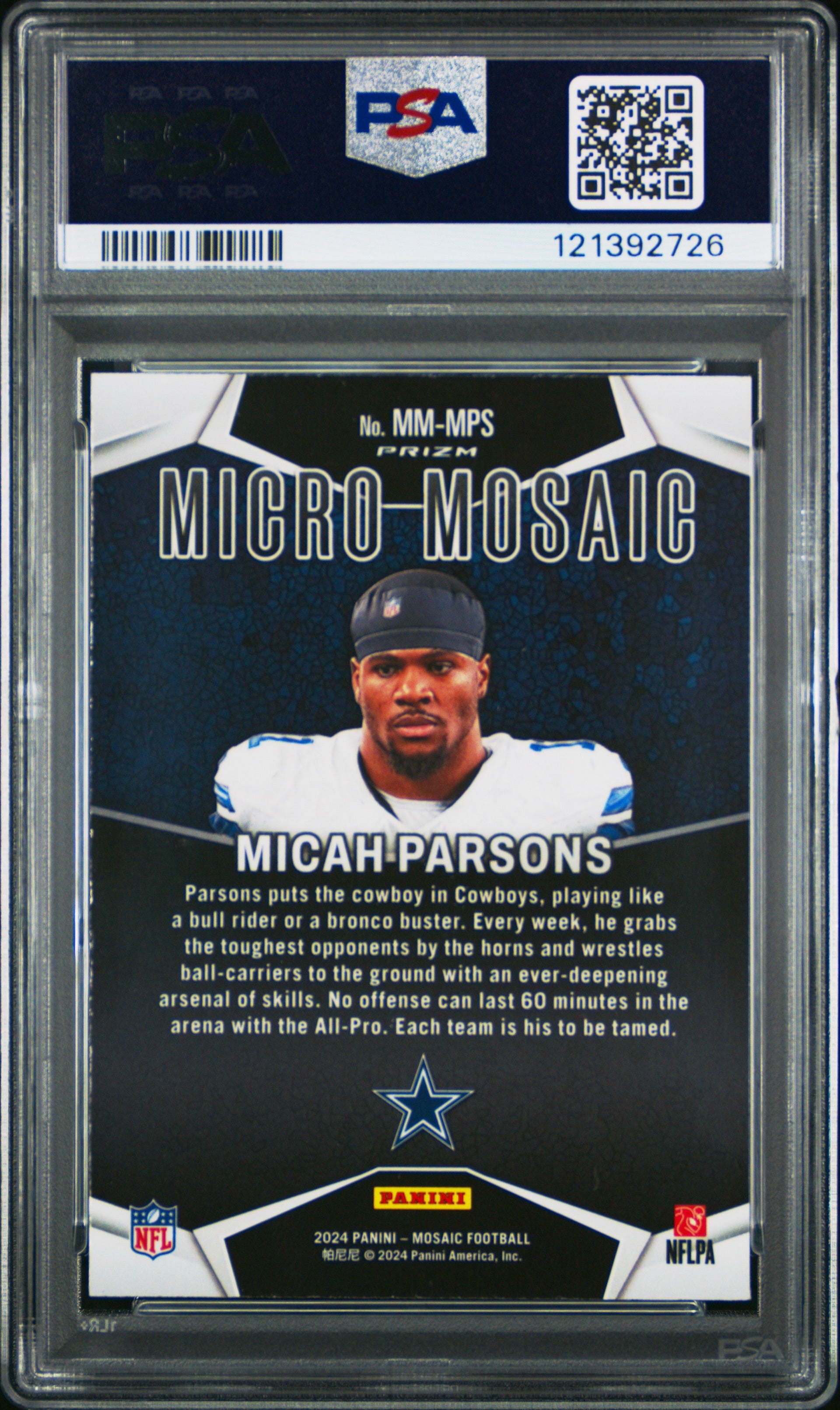 2024 Panini Mosaic Football Micro Mosaic SSP Micah Parsons PSA 9
