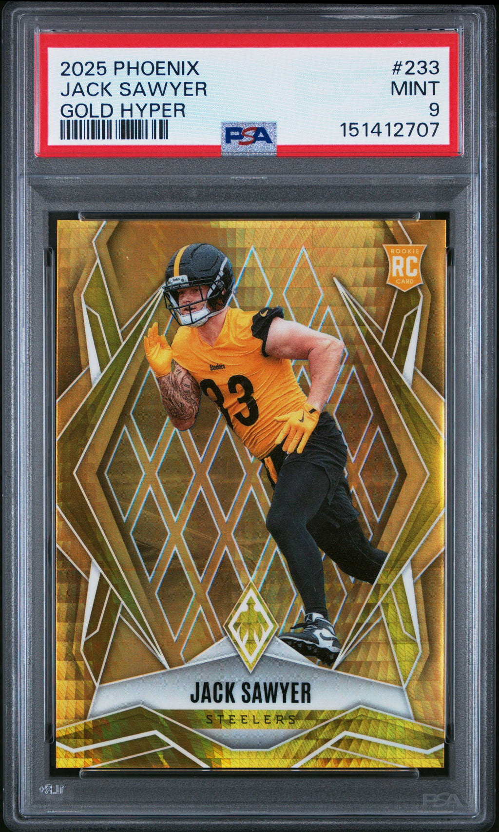 2025 PANINI PHOENIX #233 JACK SAWYER GOLD HYPER /10 Steelers