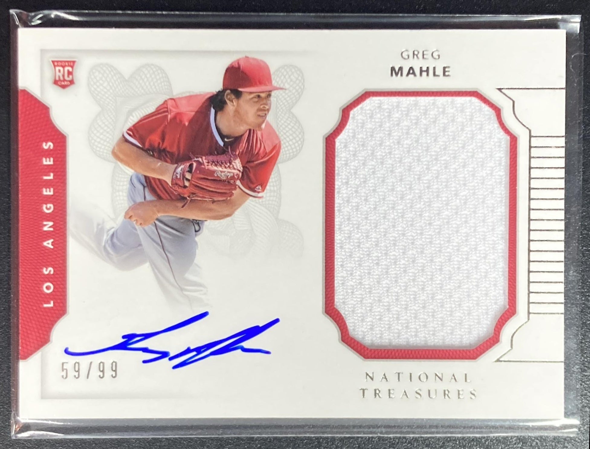 2016 Panini National Treasures Greg Mahle #211 Rookie Materials Signatures /99 RC Auto