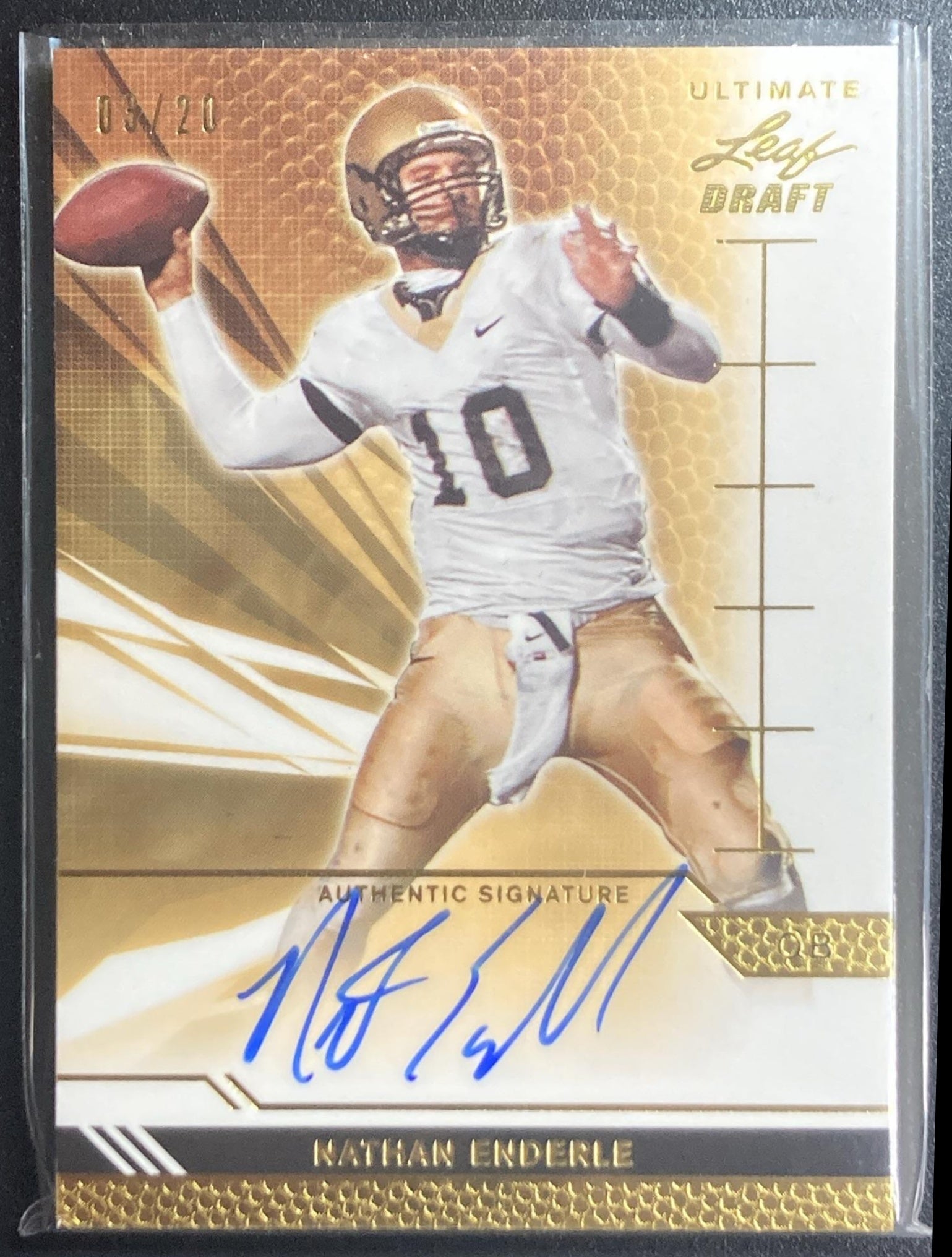 2011 Leaf Ultimate Draft Nathan Enderle #U-NE1 Purple /20 RC Auto